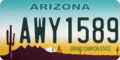AZ license plate AWY1589