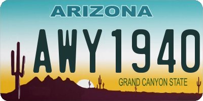 AZ license plate AWY1940