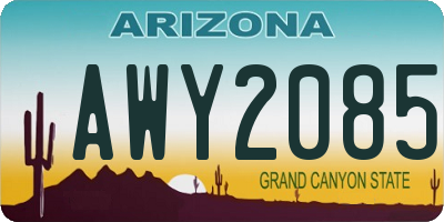 AZ license plate AWY2085