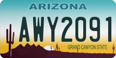 AZ license plate AWY2091