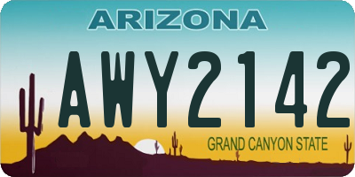 AZ license plate AWY2142