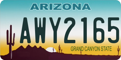 AZ license plate AWY2165