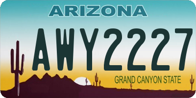 AZ license plate AWY2227