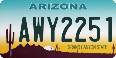 AZ license plate AWY2251