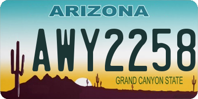 AZ license plate AWY2258