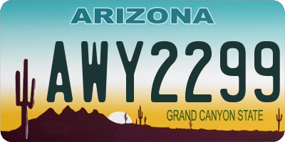 AZ license plate AWY2299