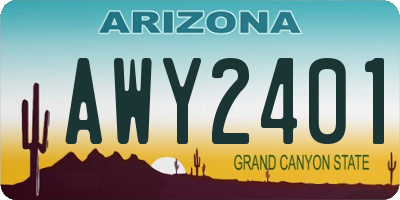 AZ license plate AWY2401