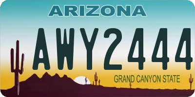 AZ license plate AWY2444