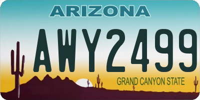 AZ license plate AWY2499