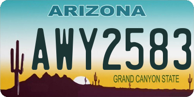 AZ license plate AWY2583