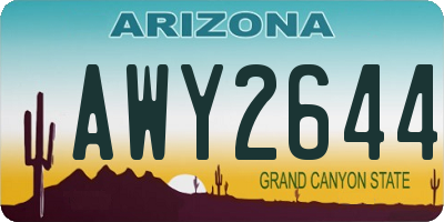 AZ license plate AWY2644