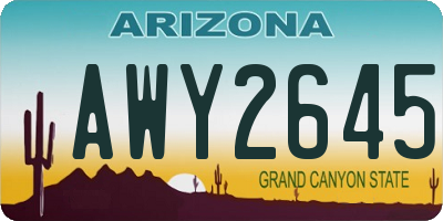 AZ license plate AWY2645