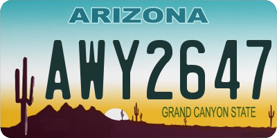 AZ license plate AWY2647