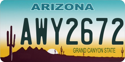 AZ license plate AWY2672