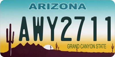 AZ license plate AWY2711