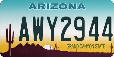 AZ license plate AWY2944