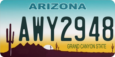 AZ license plate AWY2948