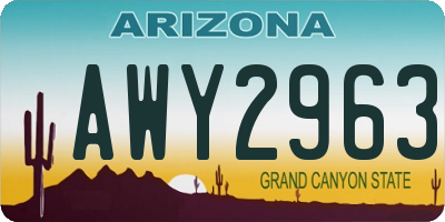 AZ license plate AWY2963