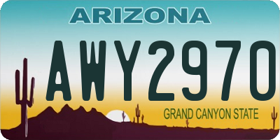 AZ license plate AWY2970