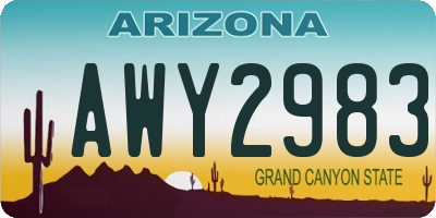 AZ license plate AWY2983