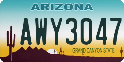 AZ license plate AWY3047