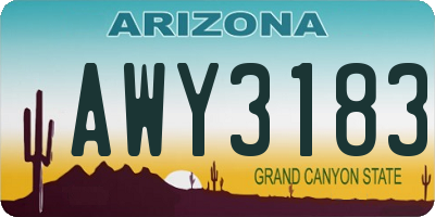 AZ license plate AWY3183
