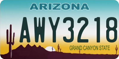 AZ license plate AWY3218