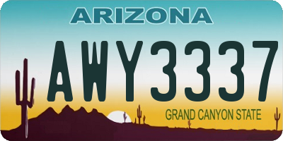 AZ license plate AWY3337