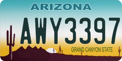 AZ license plate AWY3397