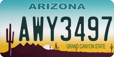 AZ license plate AWY3497