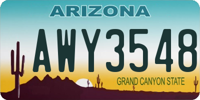 AZ license plate AWY3548
