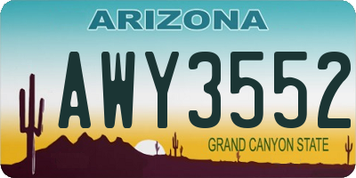 AZ license plate AWY3552