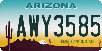 AZ license plate AWY3585