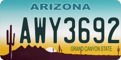 AZ license plate AWY3692
