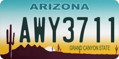 AZ license plate AWY3711
