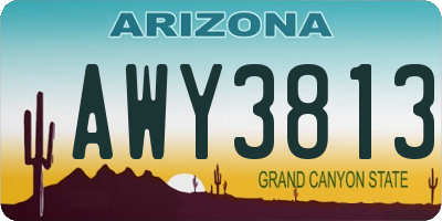 AZ license plate AWY3813