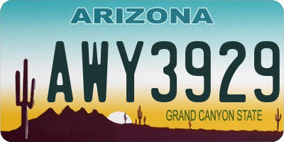 AZ license plate AWY3929