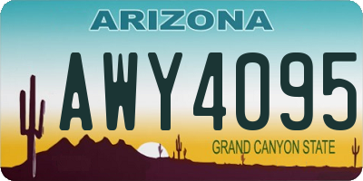 AZ license plate AWY4095