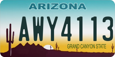 AZ license plate AWY4113