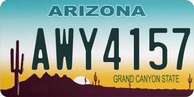 AZ license plate AWY4157
