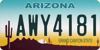 AZ license plate AWY4181