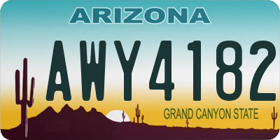 AZ license plate AWY4182