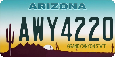 AZ license plate AWY4220