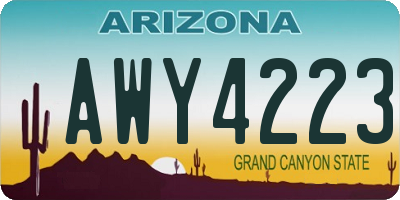AZ license plate AWY4223