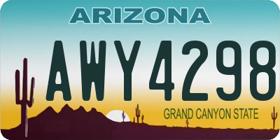 AZ license plate AWY4298
