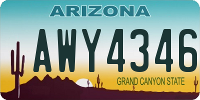 AZ license plate AWY4346