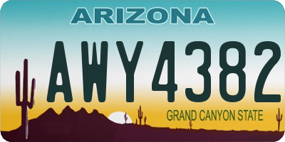 AZ license plate AWY4382