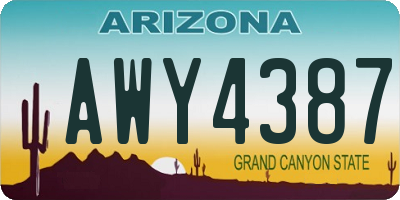 AZ license plate AWY4387