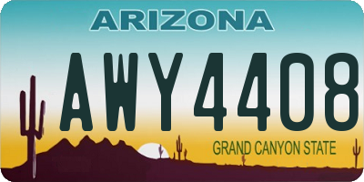 AZ license plate AWY4408