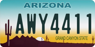 AZ license plate AWY4411